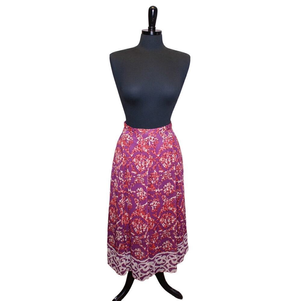 Coldwater Creek Maxi Skirt Layered Sheer Print Boho 90s Witchy Indie